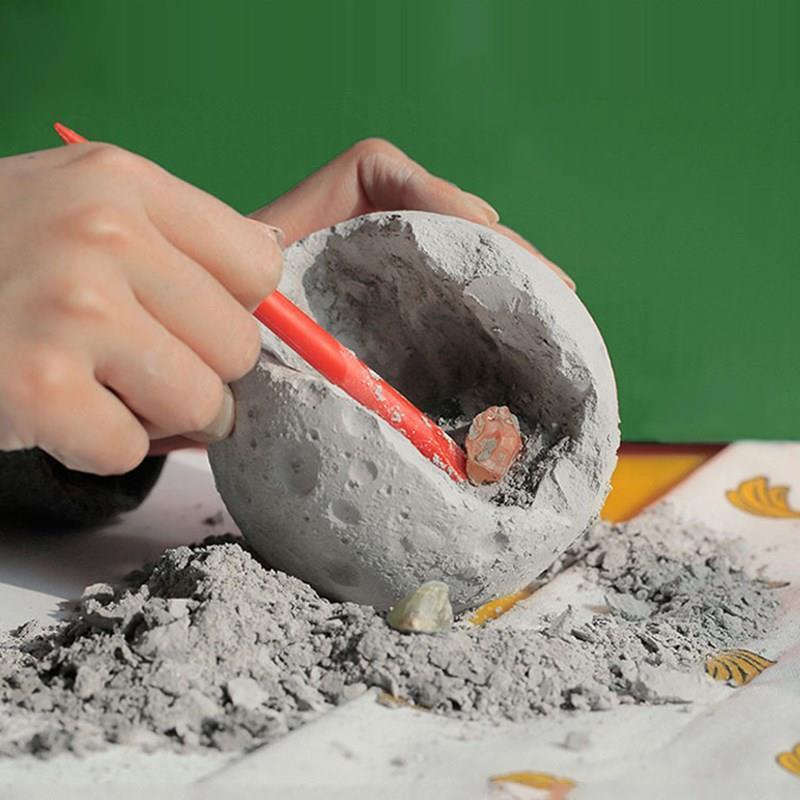 AThăm dò mặt trăng Hộp mù khoáng sản cho trẻ em Kho báu tinh thể Đào Khảo cổ học Hướng dẫn sử dụng Đồ chơi