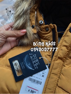 Áo Parka Bé Trai Lông Vũ Vàng Đất