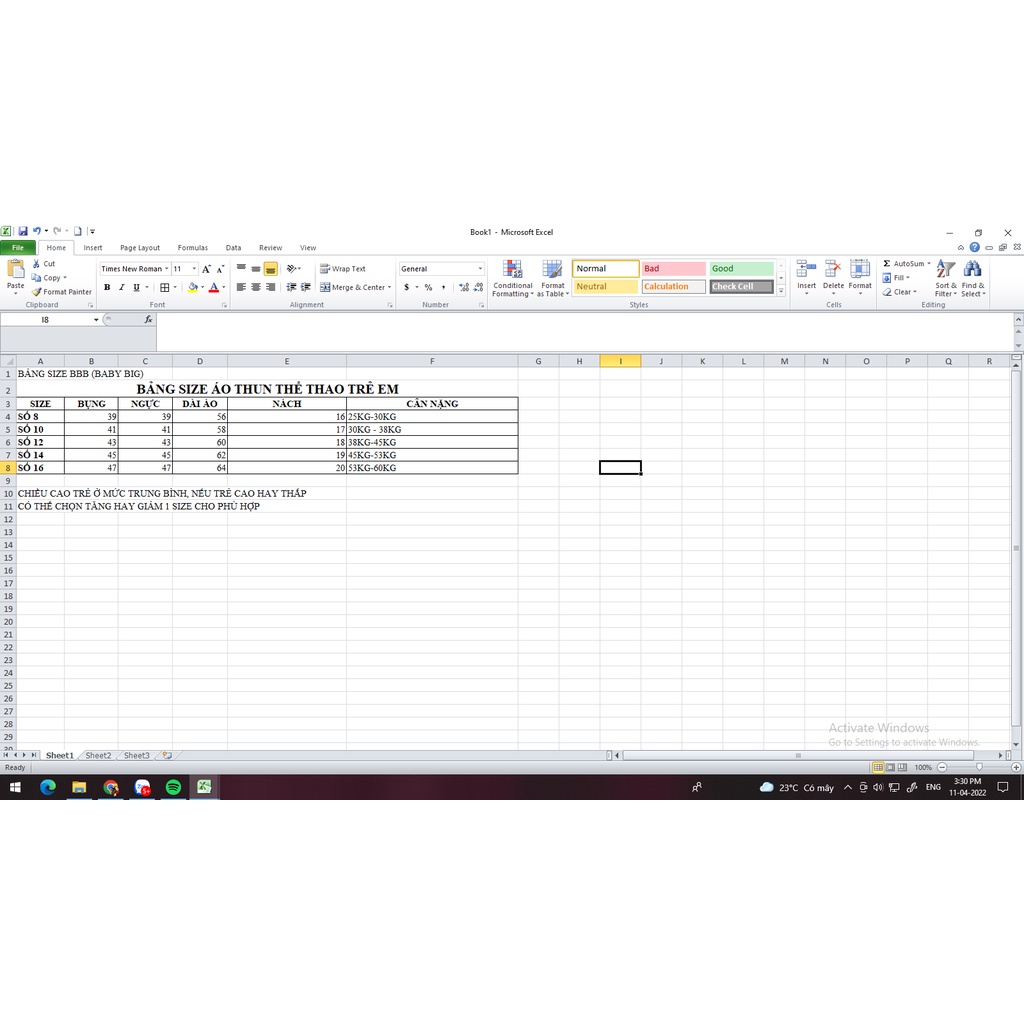 Áo thun bé trai 8-17 tuổi size đại vải thun lạnh thể thao loại trơn 25-60kg