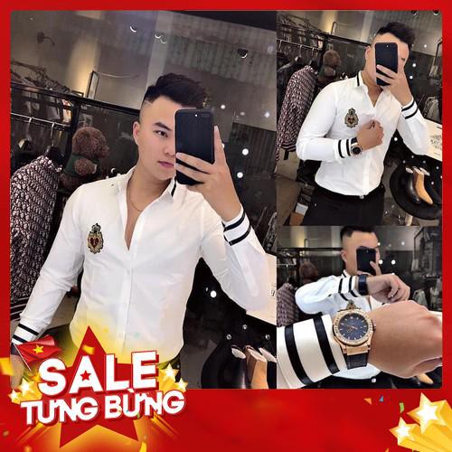 ÁO SƠ MI NAM THÊU HỌA TIẾT CAO CẤP KIỂU DÁNG HÀN QUỐC CHUẨN SOÁI CA - Hàng nhập khẩu