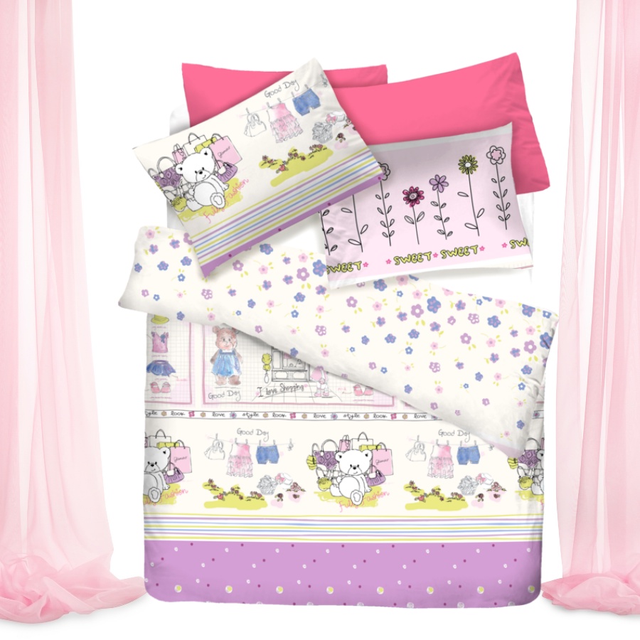 Bộ chăn ga áo gối Cotton AT Junior Club 1m6x2m 1m8x2m +25cm