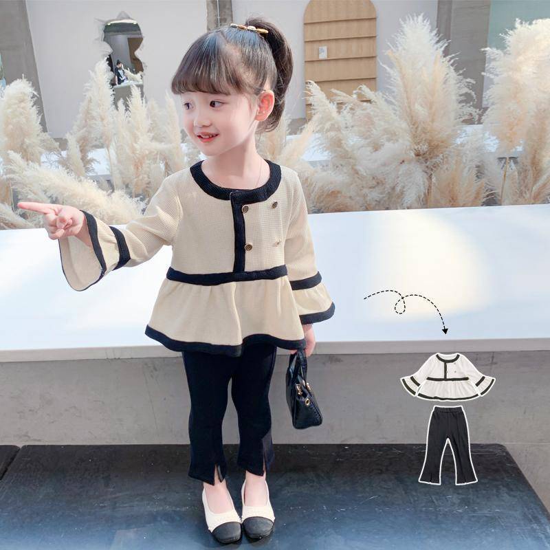 Set Đồ 5 Món Chất Cotton Dáng Rộng Phong Cách Hàn Quốc Thời Trang Xuân Thu Xinh Xắn Cho Bé Gái