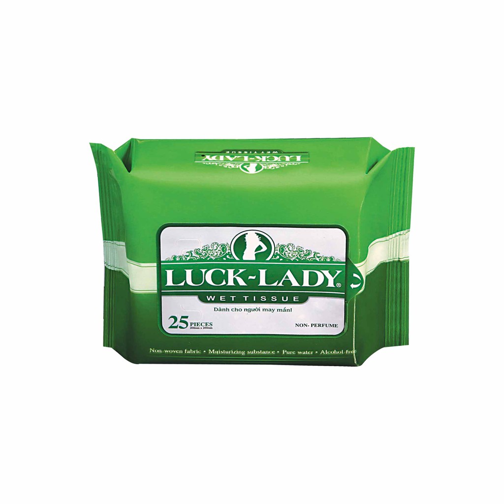 Combo 3 gói giấy ướt Luck Lady không mùi