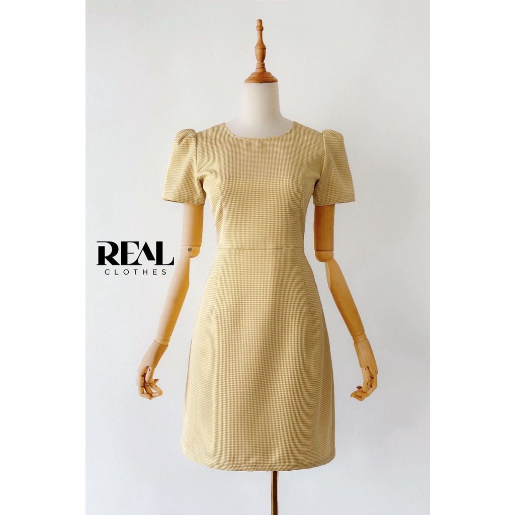 Đầm katie zigzag vàng_REAL