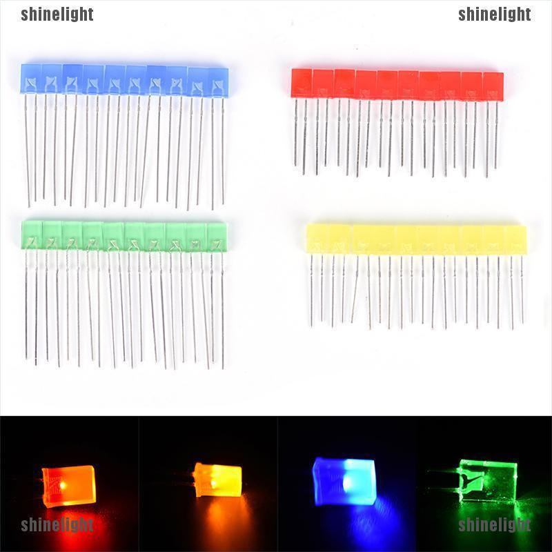 Bộ 100 Đèn LED Hình Chữ Nhật + Vuông Màu Vàng / Đỏ / Xanh Lá / Xanh Lá