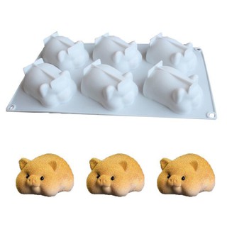 Khuôn silicone vĩ heo ú 6 con