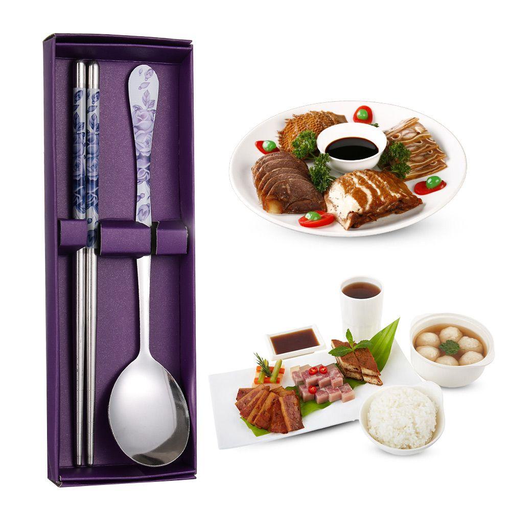 YANN1 2pcs/set Spoon Chopsticks Travel Camping Korean Custom Polishing Tableware Dinnerware