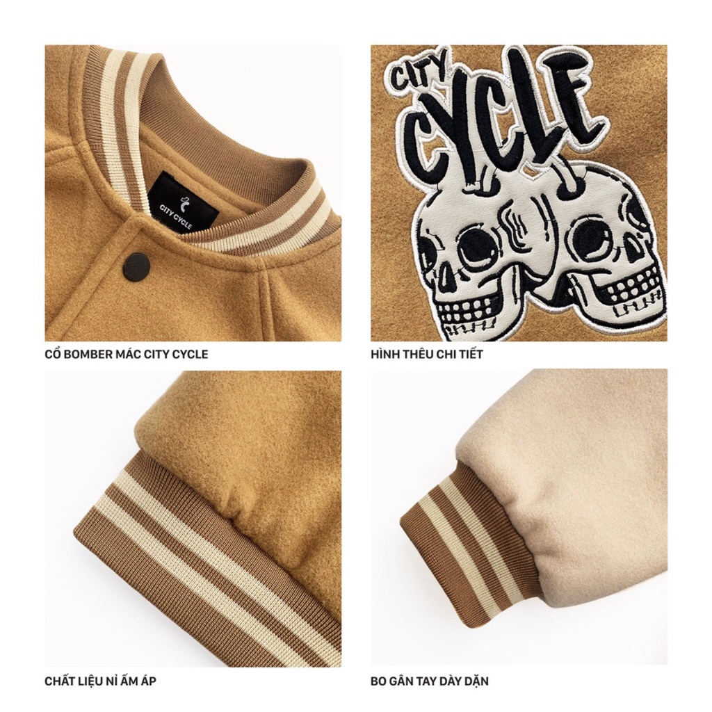 Áo khoác bomber nam,nữ varsity jacket DOFN Jiang Store - Áo khoác bóng chày unisex form rộng cao cấp