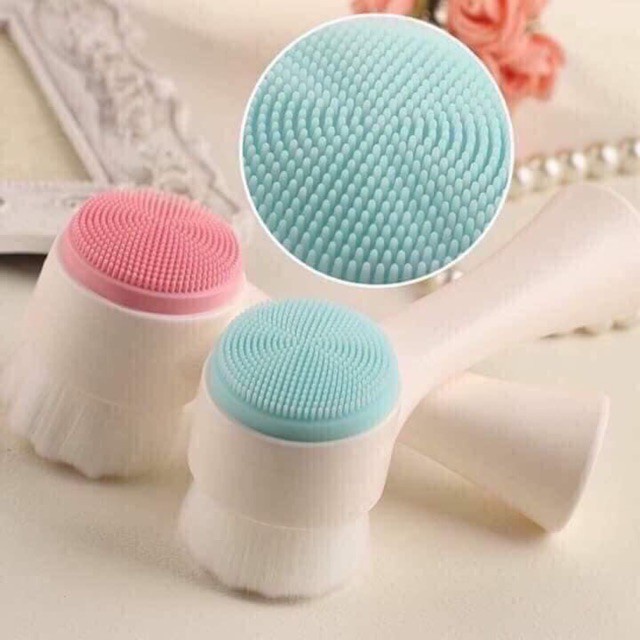 Cọ massage rửa mặt silicon 2 đầu giúp loại bỏ hoàn toàn bụi bẩn, bã nhờn trên da, se khít lỗ chân lông hiệu quả 88179