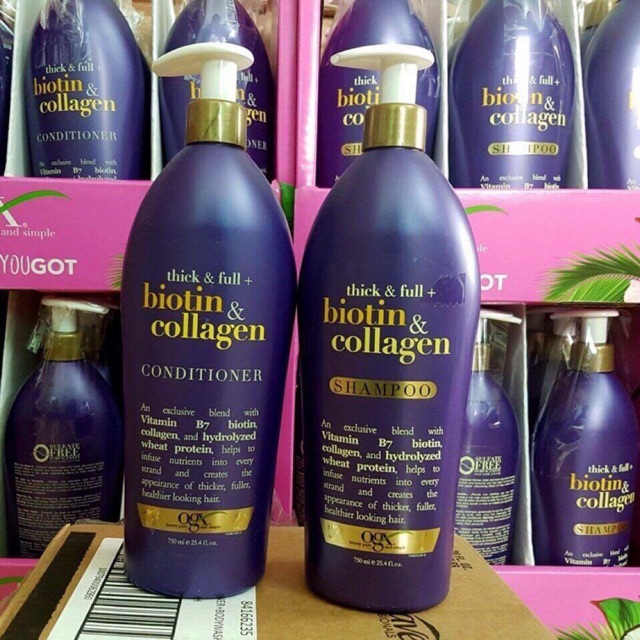 Dầu gội ogx biotin collagen