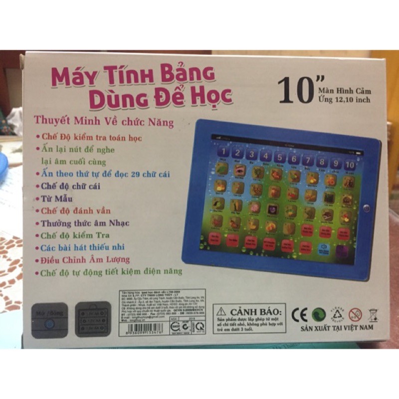 Đồ chơi giáo dục - Máy tính bảng dùng để học cho bé từ 3 tuổi 10”