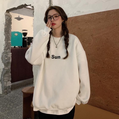 【ZHELIHANGFEI】Áo Thun Tay Dài Form Rộng Họa Tiết In Dễ Phối Đồ