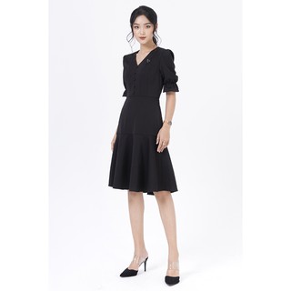 Đầm Xoè Tay Lỡ Cúc Trai - Thời trang thiết kế