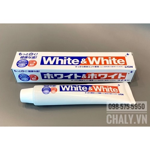 Kem đánh răng làm trắng răng White & White Lion 150g nội địa Nhật