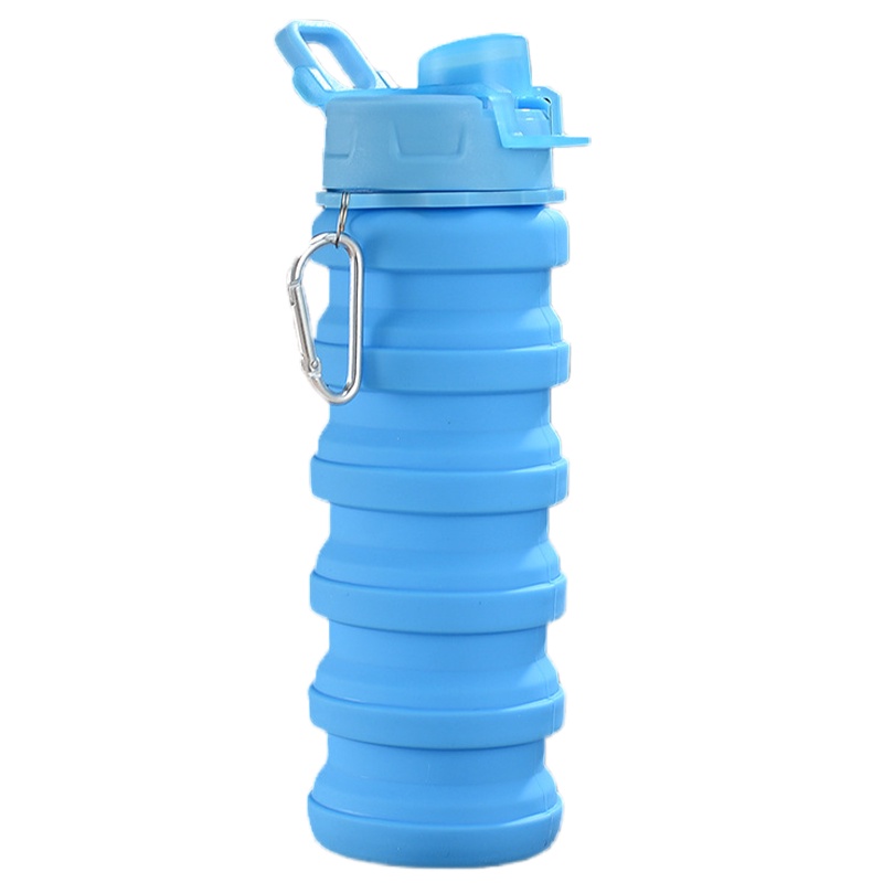 xả-Bình Nước Silicone 500Ml Có Thể Gấp Gọn Tiện Dụng 【Bình sâu rút】