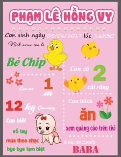 Bảng 12 tháng sinh nhật cho bé