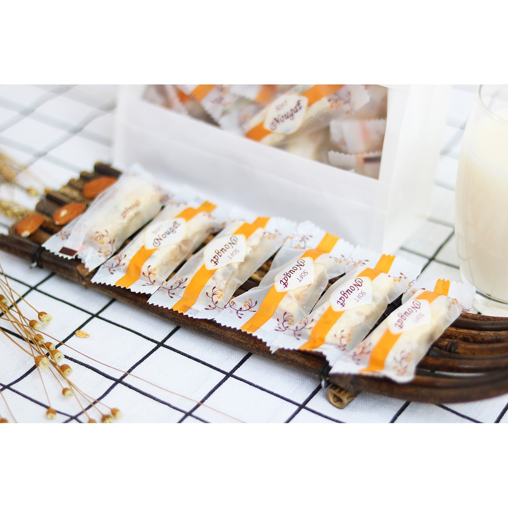 Kẹo hạt Nougat, Kẹo Nougat Hạnh Phúc ăn kiêng ăn vặt thơm ngon Healthy 500gram - Natural Meal