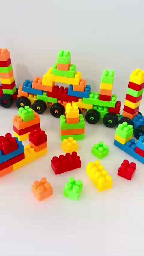 [LOẠI TO] Đồ chơi trẻ em lắp ghép có bánh xe, khối vuông to đẹp dành cho bé thích khám phá, lắp ghép mô hình xe 56