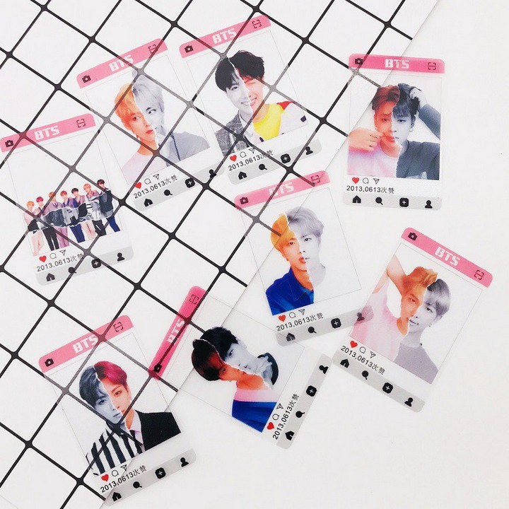 Card trong bts vest đen phụ kiện thần tượng nhóm nhạc Hàn Quốc quà tặng trang trí xinh xắn đáng yêu