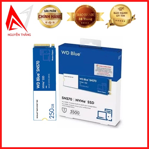 Ổ cứng SSD WD Blue SN570 250GB NVMe PCIe Gen3x4 chính hãng