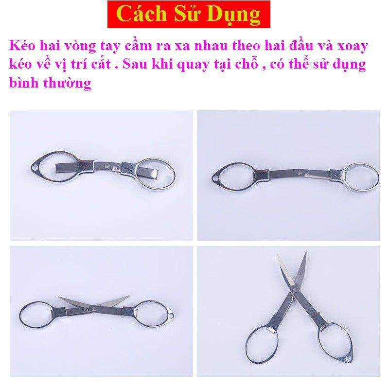 Kéo cắt dây câu cá hình số 8, gấp gọn tiện lợi bằng thép không rỉ PK-44