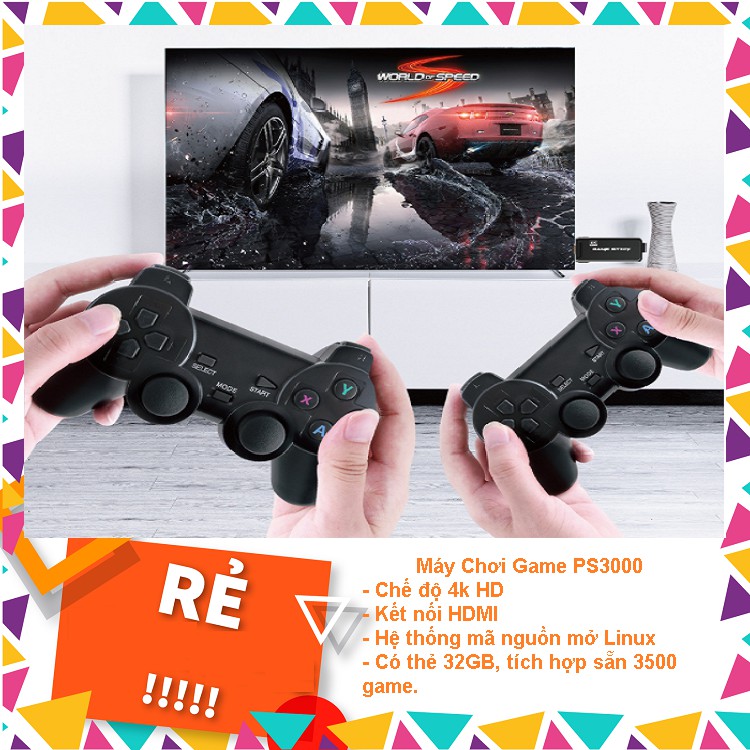 Máy Chơi Game Retro Arcade 4k Trên Tivi - Tặng Kèm 2 Tay Cầm Chơi Game Không Dây 2.4 - Với Hơn 3500 Trò Chơi Cho Trẻ Em