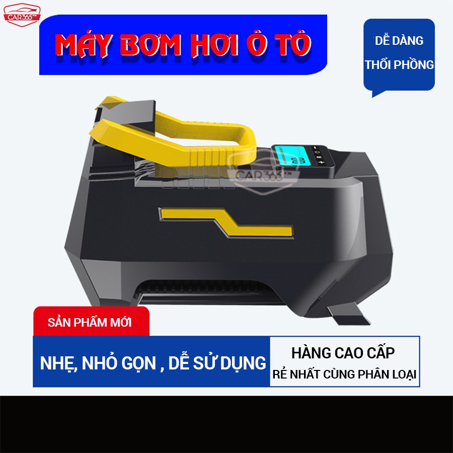 Máy bơm hơi ô tô điện tử thông minh tự ngắt cao cấp CAR365 có màn hình hiển thị - BẢO HÀNH 12 THÁNG - CAR32