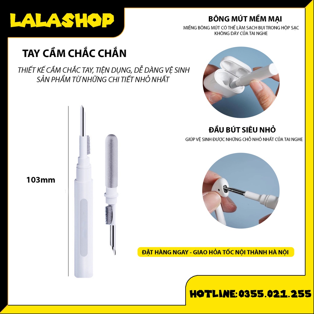 Bút Vệ Sinh Tai Nghe Airpods Cầm Tay 3 Trong 1