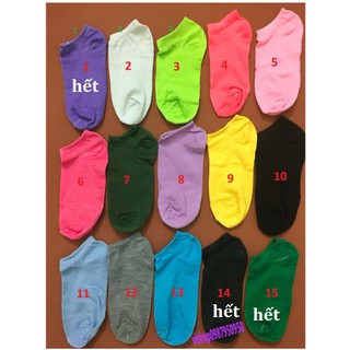 combo110 đôi tất trơn cổ ngắn