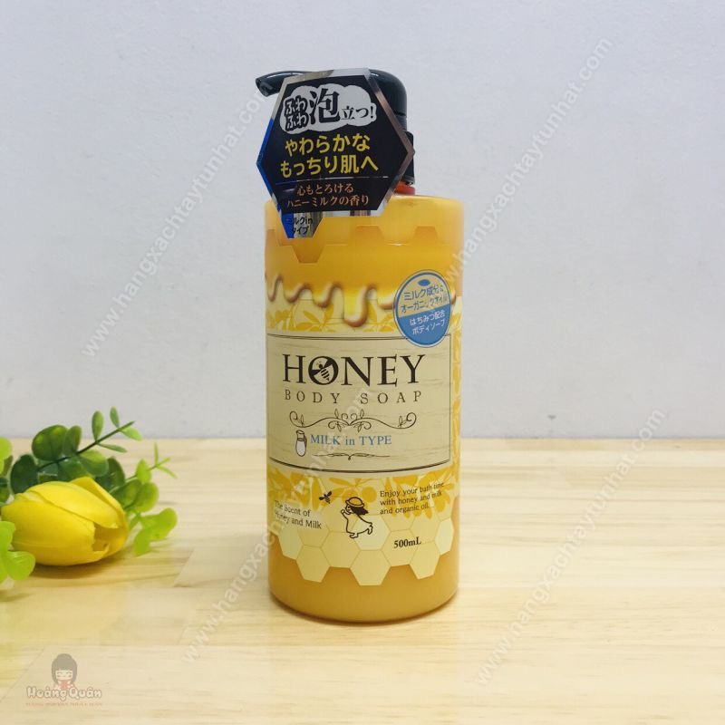 Sữa tắm dưỡng trắng da nhật bản Honey Body Soap Milk in Type 500ml chính hãng