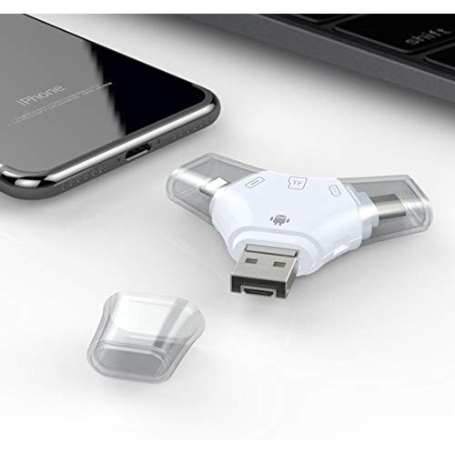 Đầu đọc thẻ nhớ Micro USB 4 trong 1 cho điện thoại iPhone X 6 7 8 Plus
