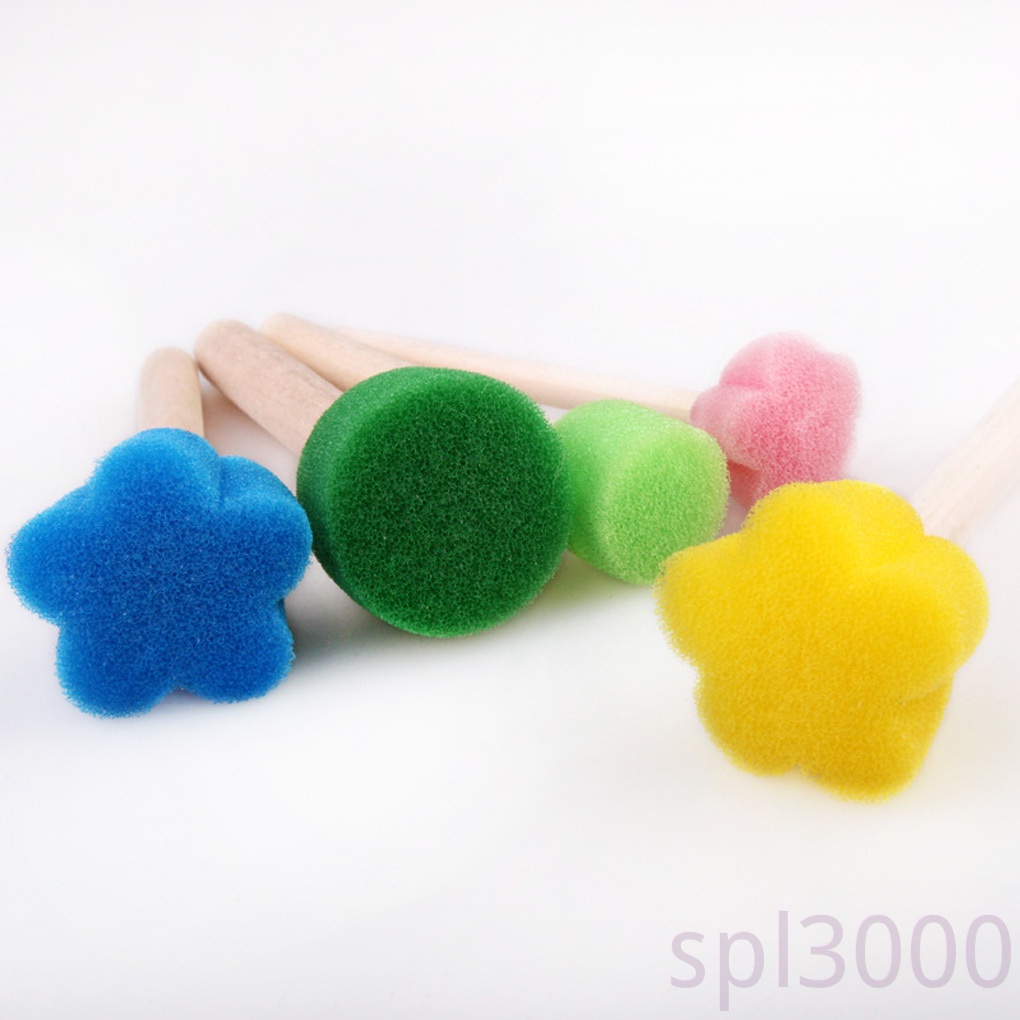 Set 5 cọ xốp vẽ hình bông hoa nhiều màu sắc vui nhộn cho bé DIY