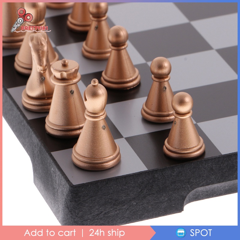 Bộ Bàn Cờ Vua Nam Châm [Prettyia1] Kèm Bàn Cờ Vua Gấp Gọn Dành Cho Trẻ Em Và Người Lớn