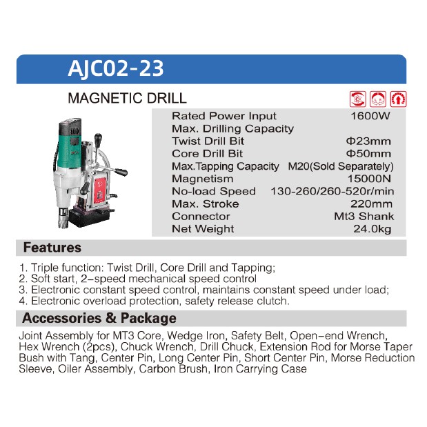 AJC02-23 Máy Khoan Từ DCA 1600W