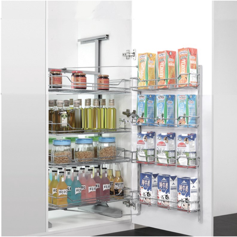 KỆ ĐỂ ĐỒ KHÔ/ TỦ KHO 8 NGĂN 4 TẦNG NAN TRÒN TAKI - INOX 304 (Sản phẩm cao cấp, Có thợ lắp đặt)