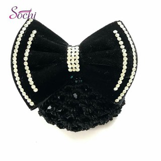 kẹp búi lưới Nhung :Đính đá sáng kẹp tặng mẹ, tặng dì khi xuống phố sang trọng