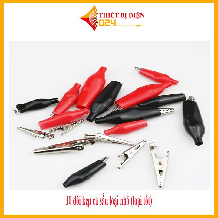 Bộ 10 đôi kẹp cá sấu loại nhỏ (loại tốt) dùng kết nối dây điện .