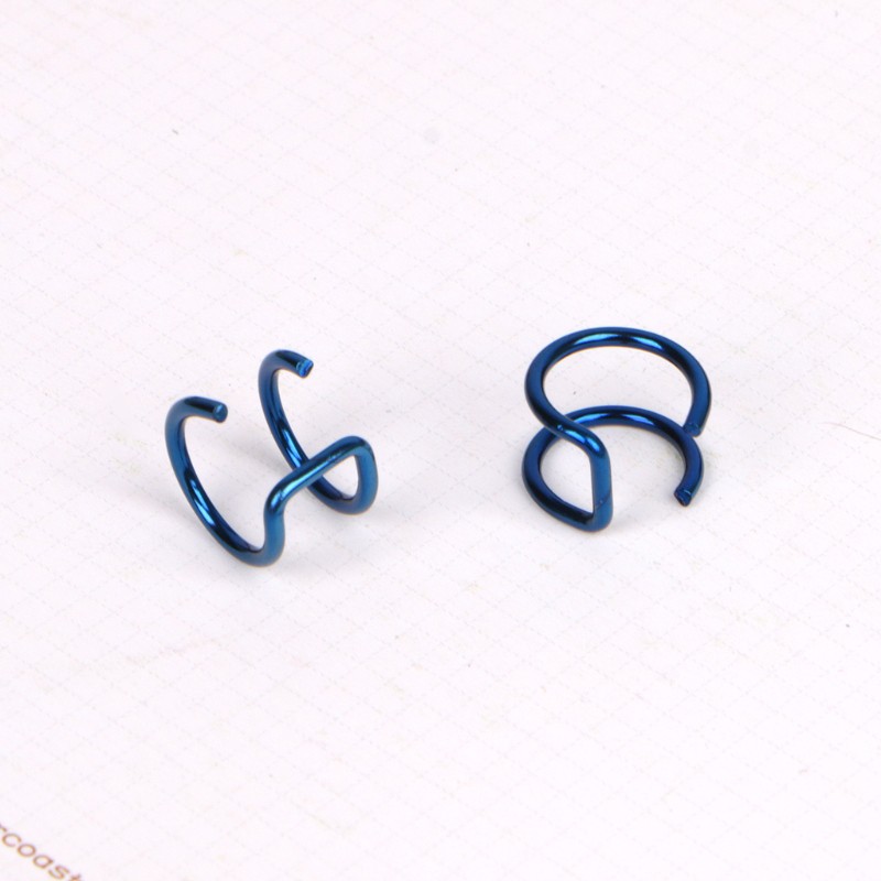 Khuyên Kẹp Vành Tai Chất Liệu Titan Có 2 Vòng Tròn Cá Tính
