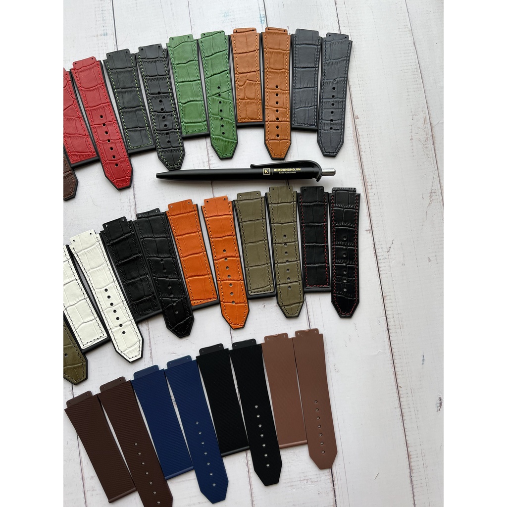 Dây đồng hồ HUBLOT nam lót da và cao su full màu case 42 size dây 19 - 25 - 22