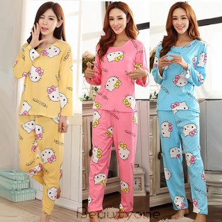 Bộ pijama dài tay in hình Hello Kitty cho nữ