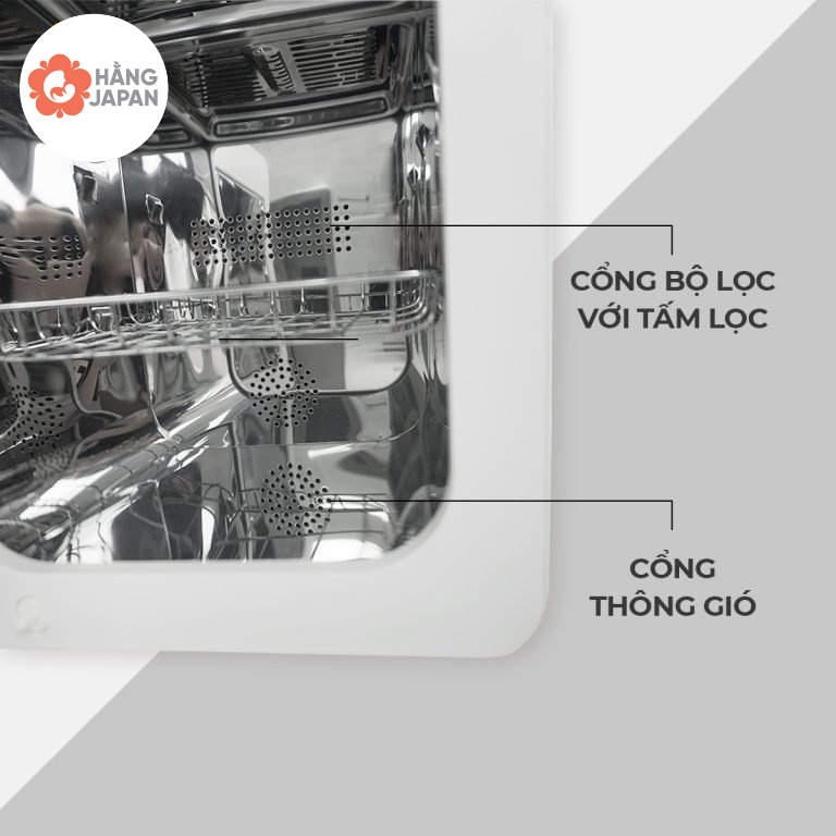 Máy tiệt trùng sấy khô tia UVC và bảo quản bình sữa Moazbebe MB038 dung tích 18 lit - BH 12 tháng