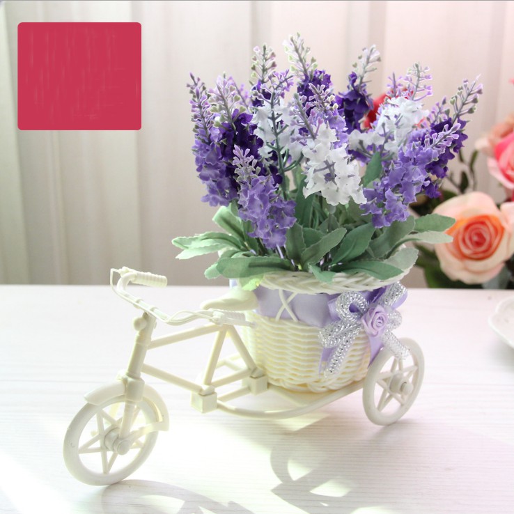 Giỏ hoa xe đạp - Cắm hoa giả, cây trang trí để bàn