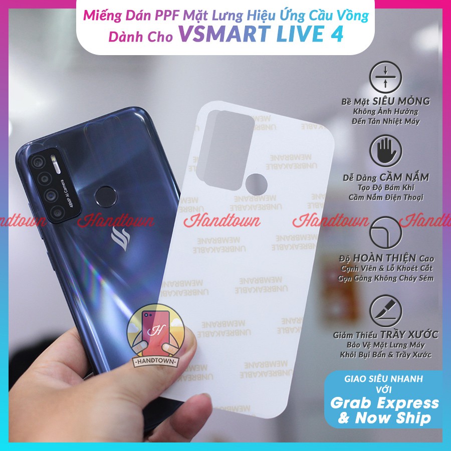 Dán Ppf Mặt Lưng Vsmart Live / Star 3 / Joy 3 / Active 3 / Star 4 / Live 4 Hiệu Ứng Trong Suốt Không Full Viền