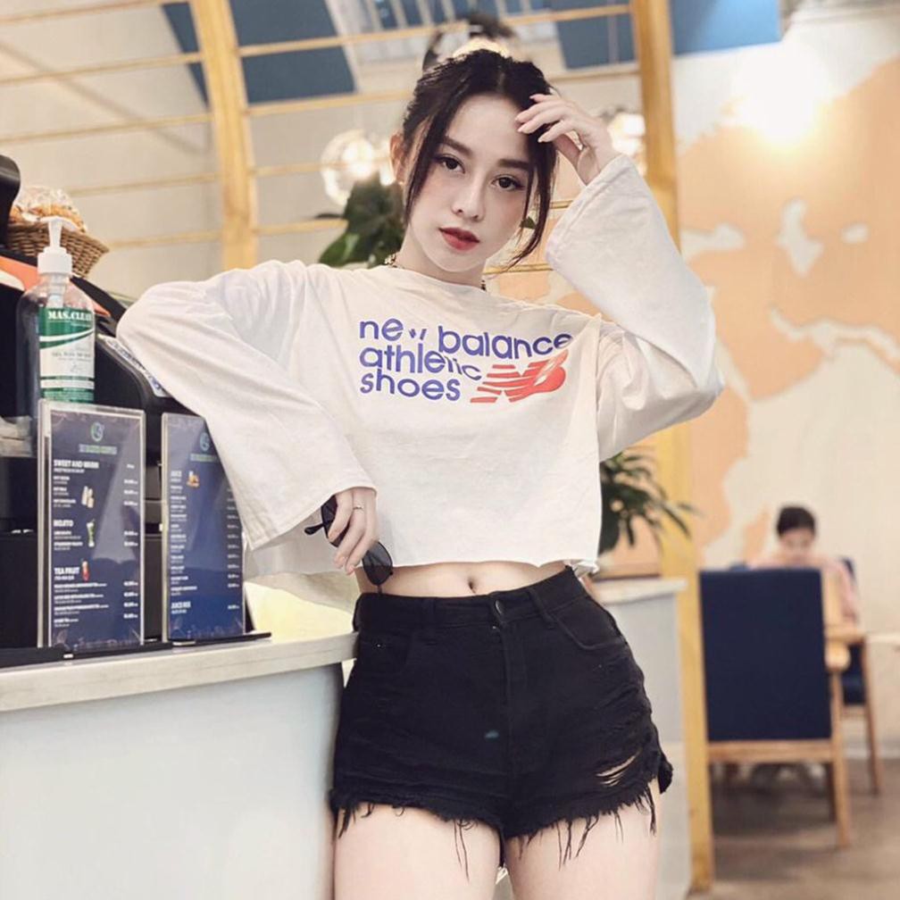 Áo Croptop Tay Dài Phom Rộng Hàn Quốc - 604