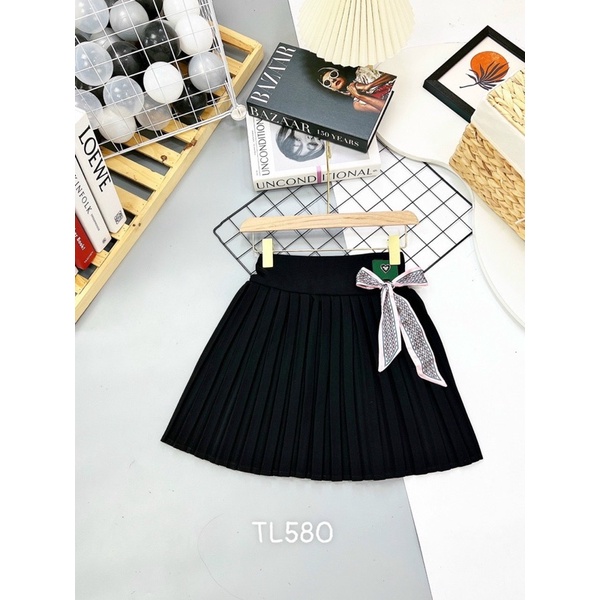 Chân váy xếp ly tặng kèm nơ cao cấp cho bé gái 20-45kg