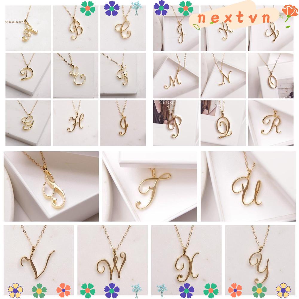 Vòng cổ mặt 26 chữ cái sang trọng bằng kim loại cho nữ