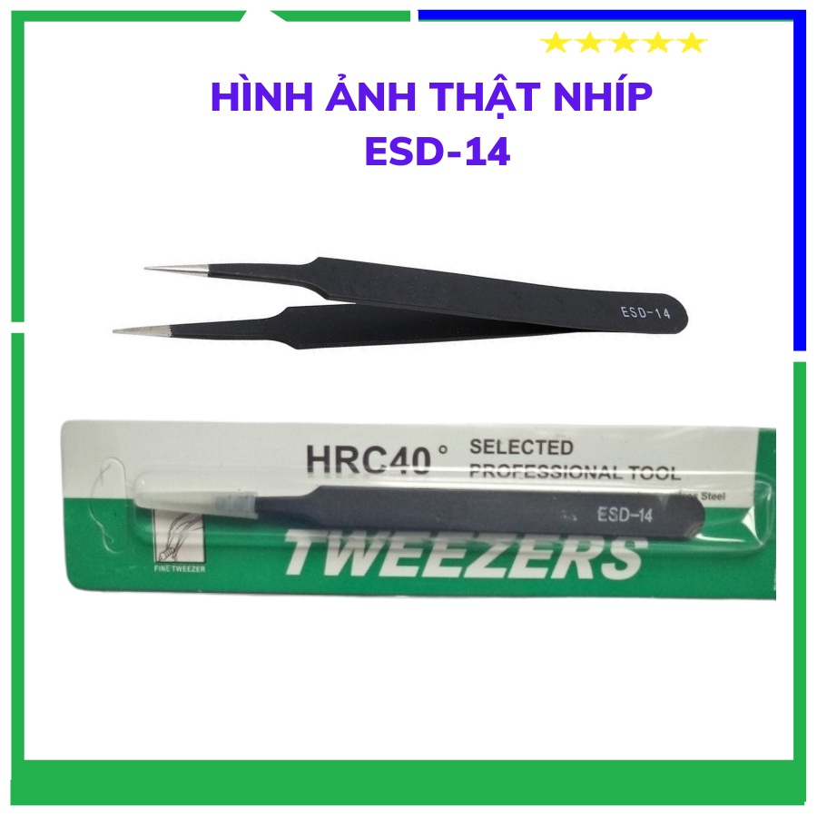 Nhíp Đầu Cong Bằng Thép Chống Tĩnh Điện Esd-14 Dùng Chỉnh Sửa Trang Sức UC14