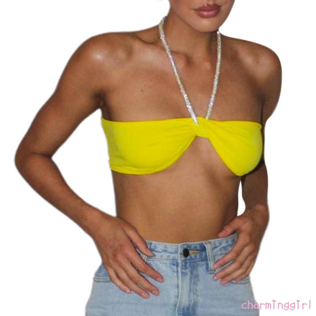 Áo Croptop Sát Nách Thiết Kế Hở Lưng Quyến Rũ