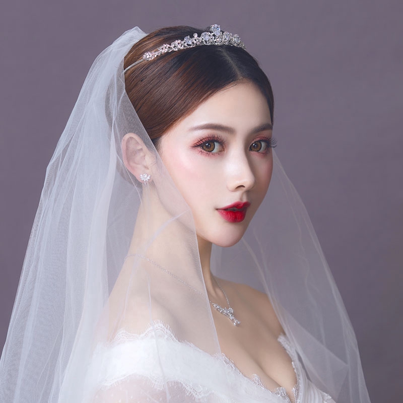 Vương miện cài tóc đính đá zircon sang trọng cho nữ