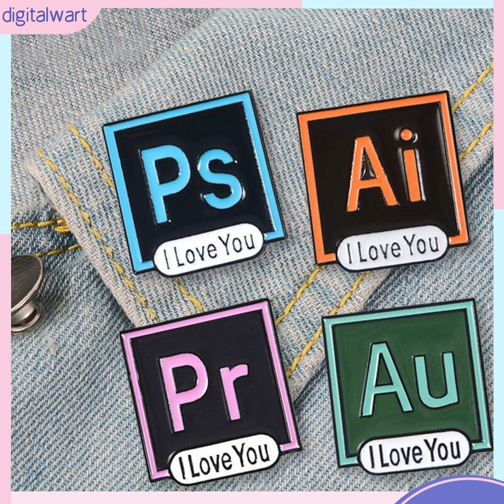 Ghim Cài Áo In Chữ I Love You Xinh Xắn